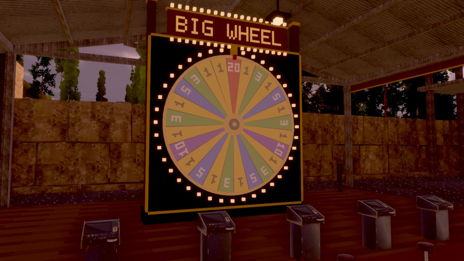 The casino's Big Wheel at dusk
