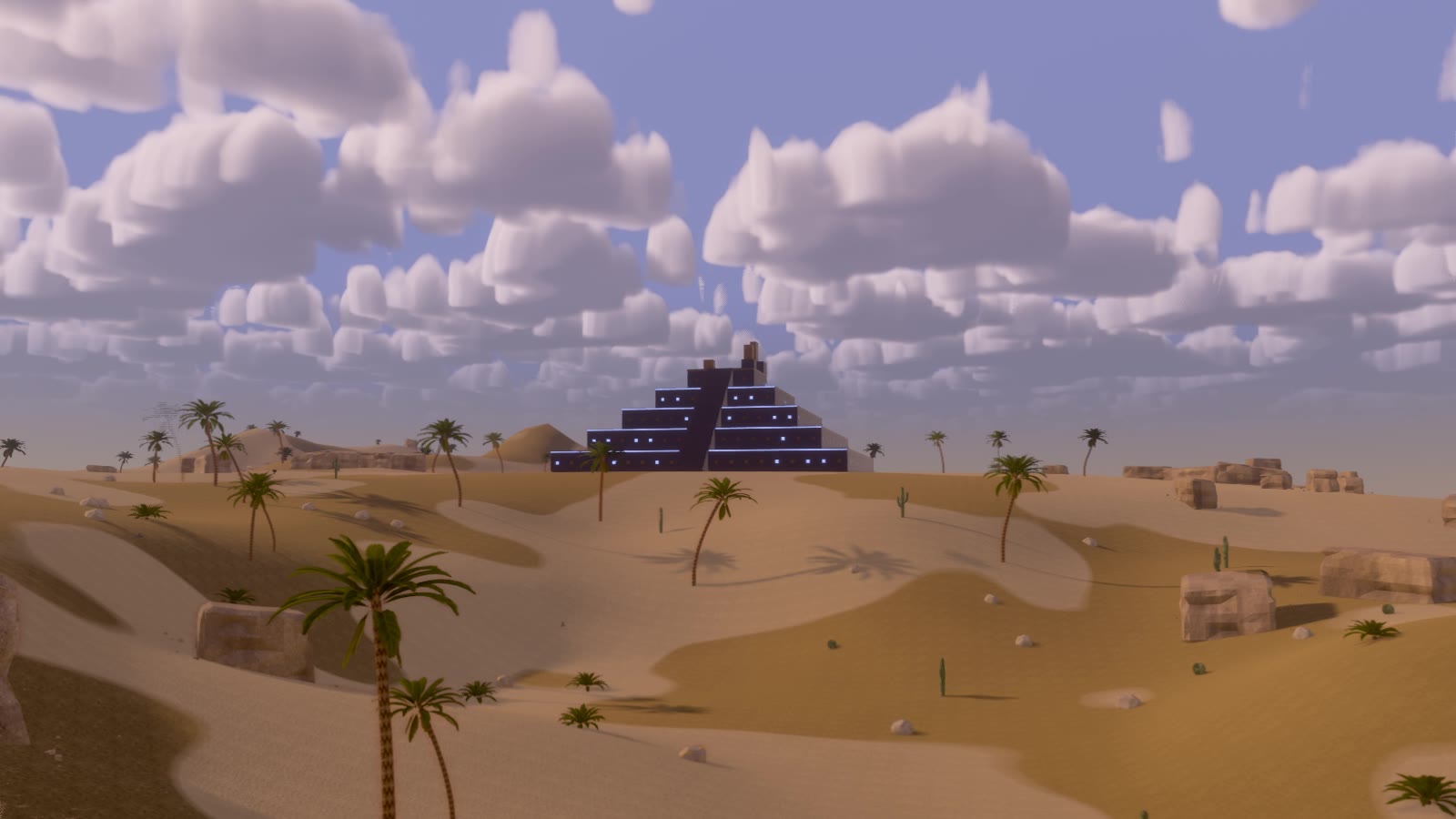 The new desert, with the Black Ziggurat on the horizon
